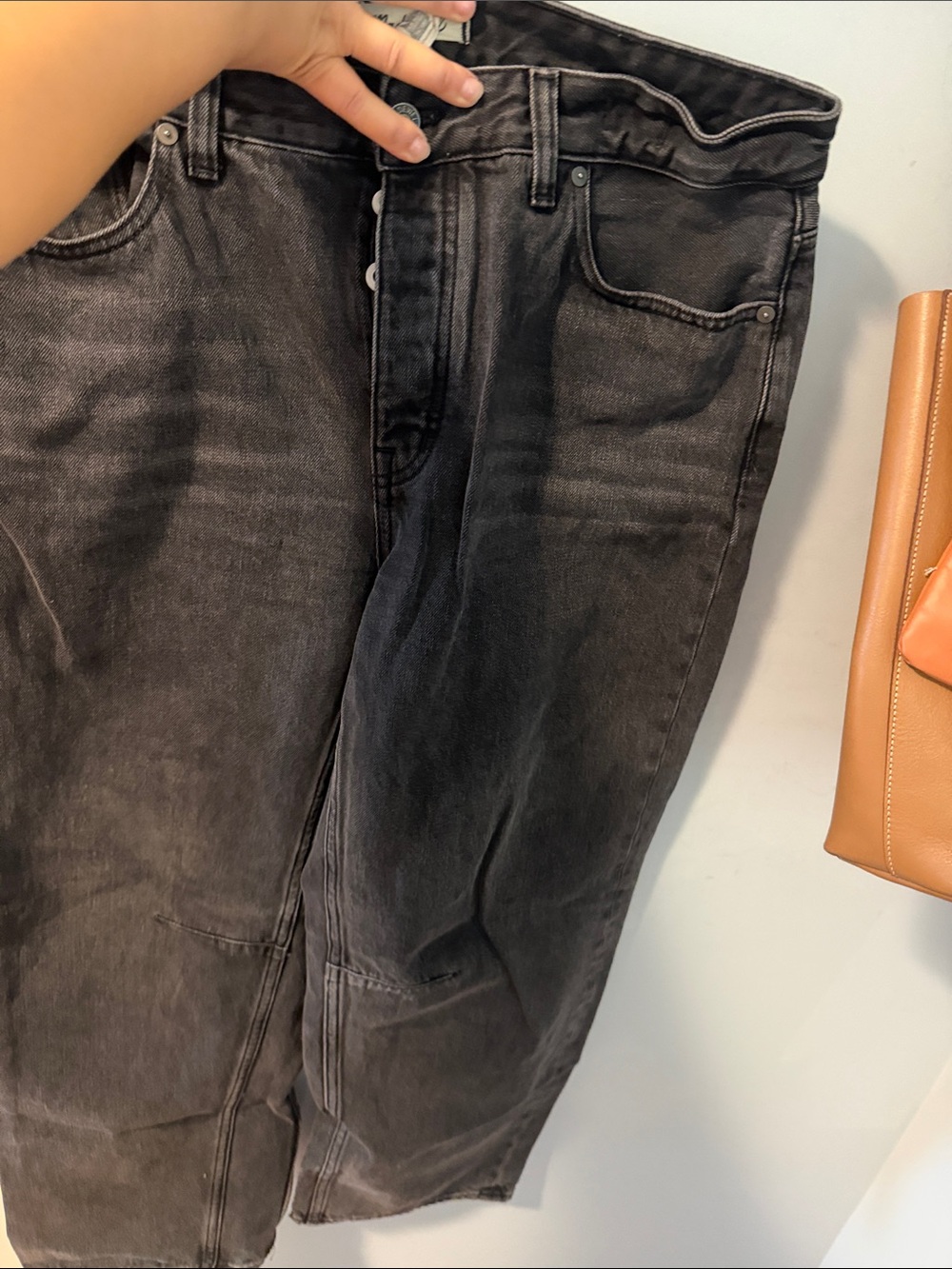Madewell Men's Black Washed Relaxed Jeans